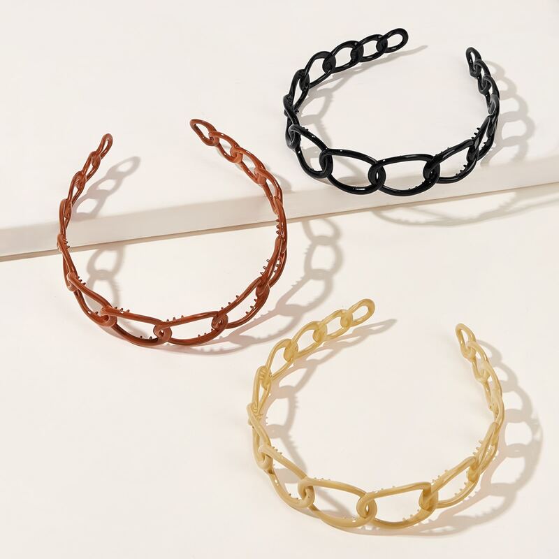 

3pcs Hollow Out Decor Headband, Multicolor