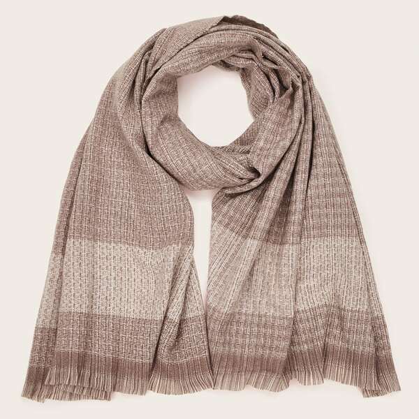 

Color Block Fringe Hem Scarf, Multicolor