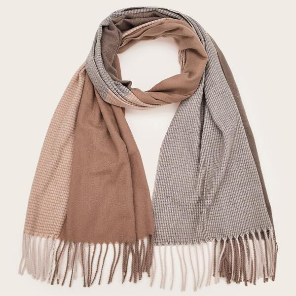 

Color Block Fringe Hem Scarf, Multicolor