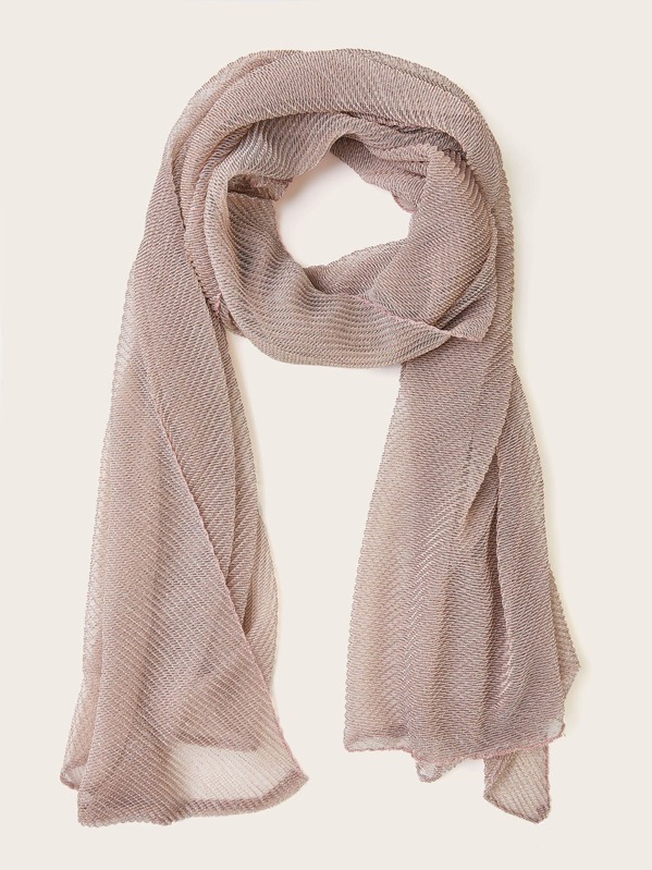 

Crumpled Silver Silk Scarf, Pink