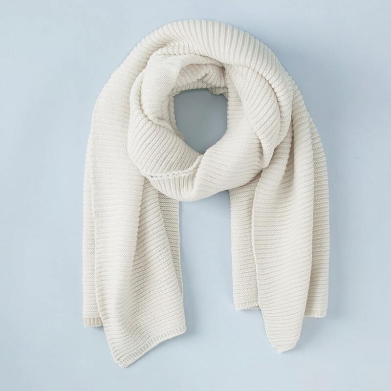 

Solid Knit Scarf, White