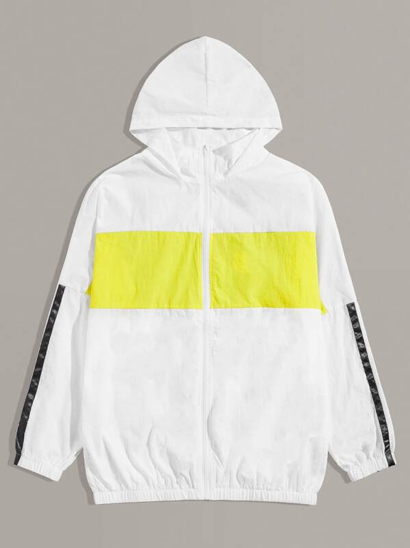 

Men Side Stripe Hooded Jacket, Multicolor, Gleb