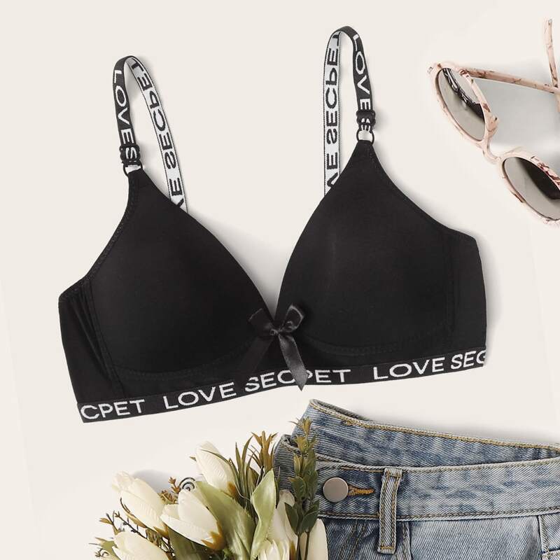 

Letter Tape Bra, Black