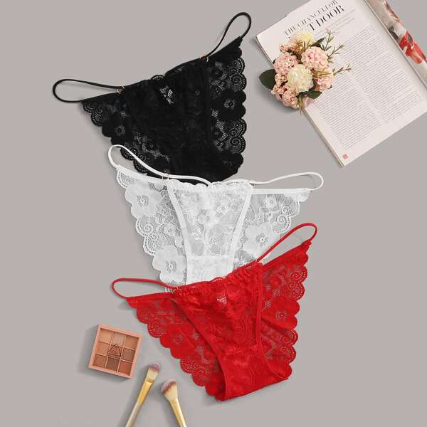 

3pack Floral Lace Panty Set, Multicolor