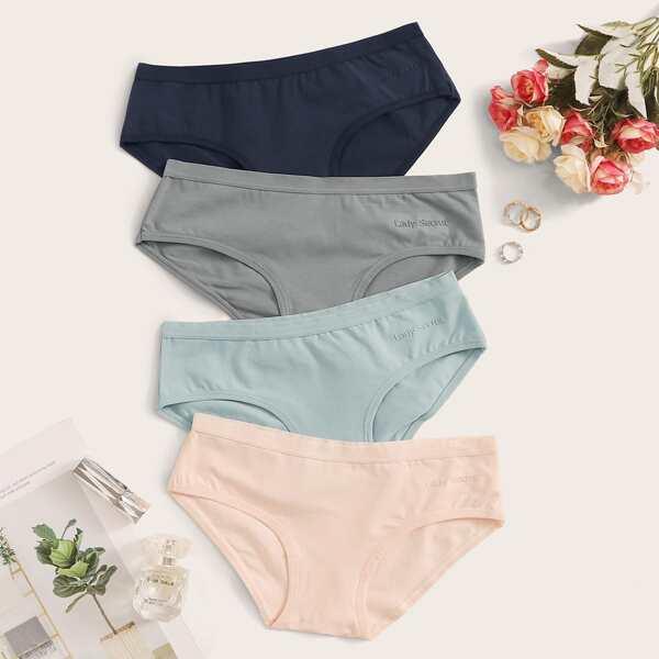

4pack Solid Panty Set, Multicolor