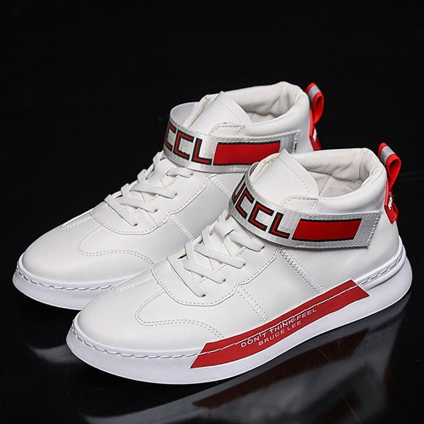 

Men Letter Graphic Velcro Strap Sneakers, Red