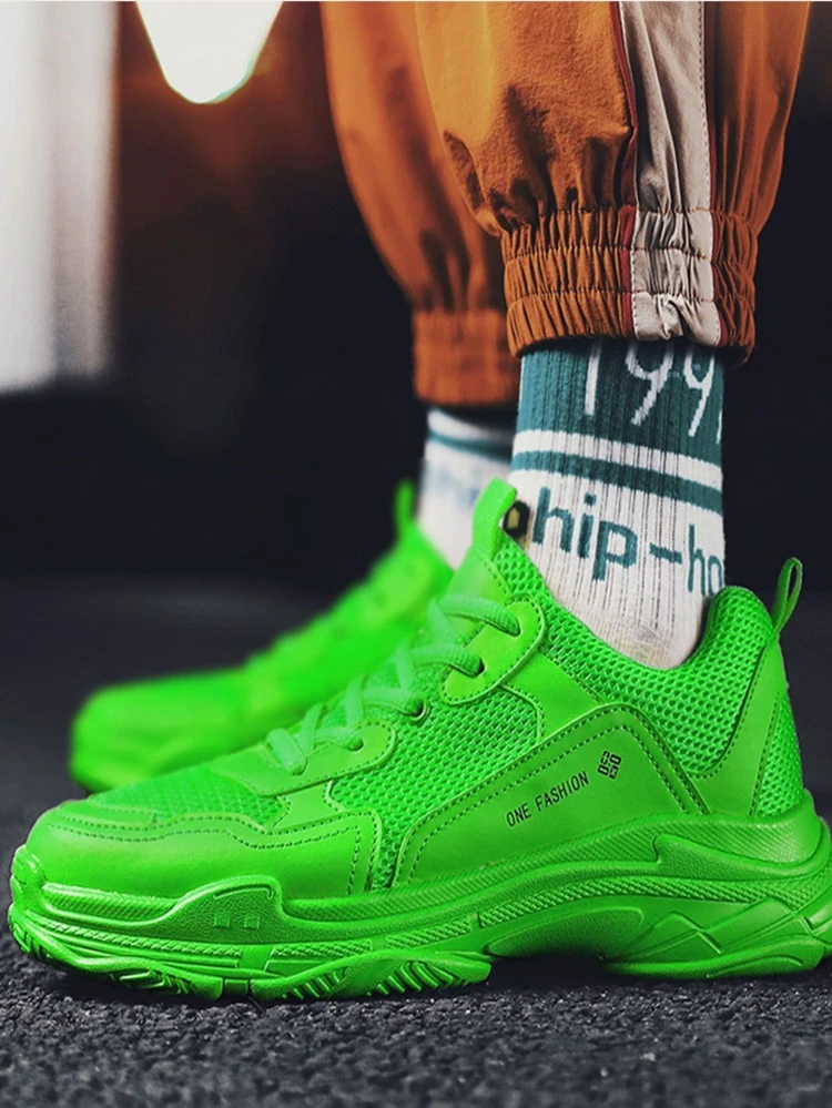 neon lime green sneakers