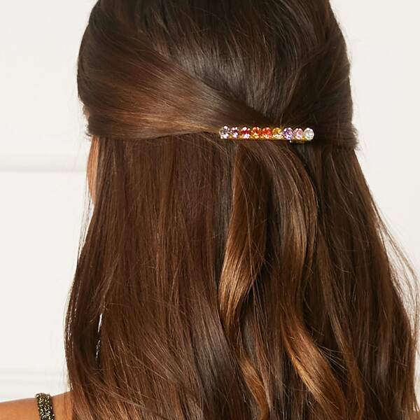 

Rainbow Rhinestone Detail Single Bobby Pin, Multicolor