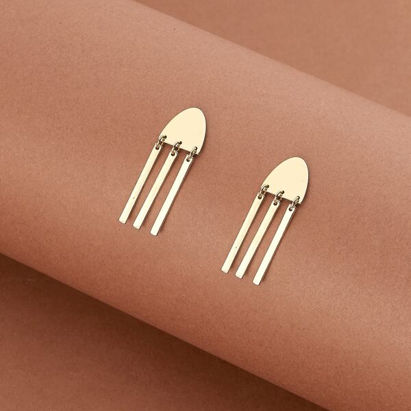 

1pair Post Back Triple Bar Earrings