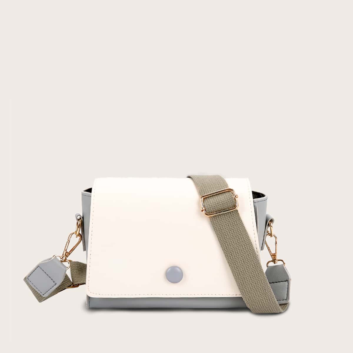

Color Block Flap Crossbody Bag, Multicolor