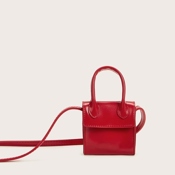 

Mini Flap Satchel Bag, Red