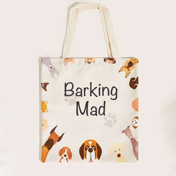

Animal & Letter Graphic Book Bag, Multicolor