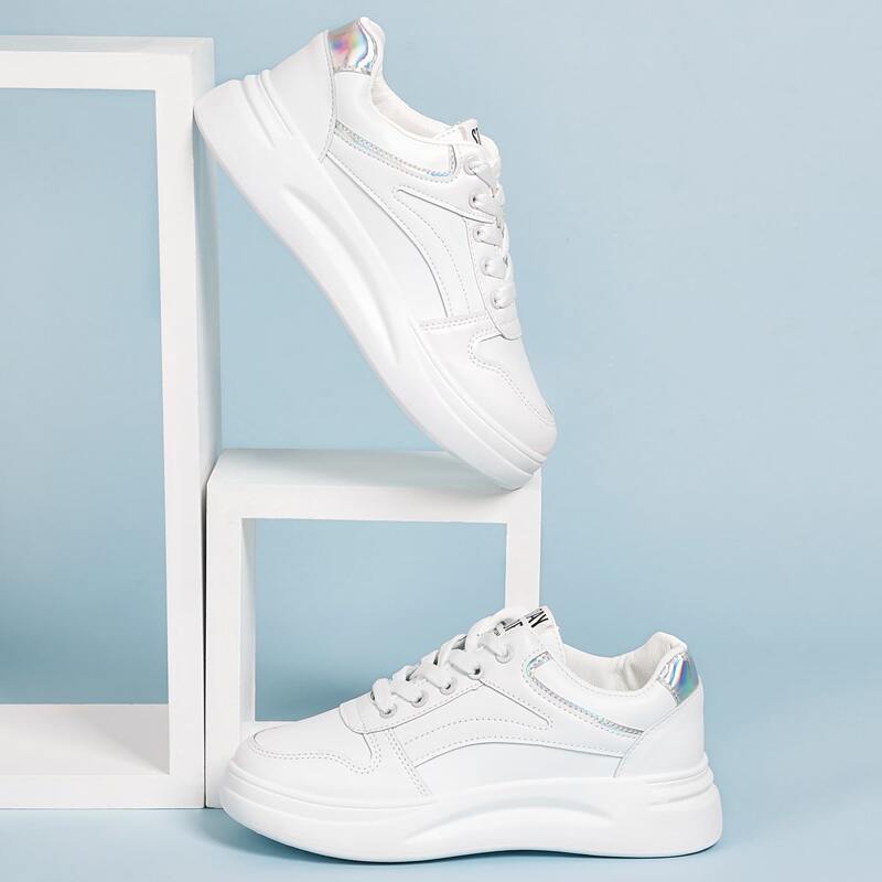 

Letter Graphic Lace-up Sneakers, White