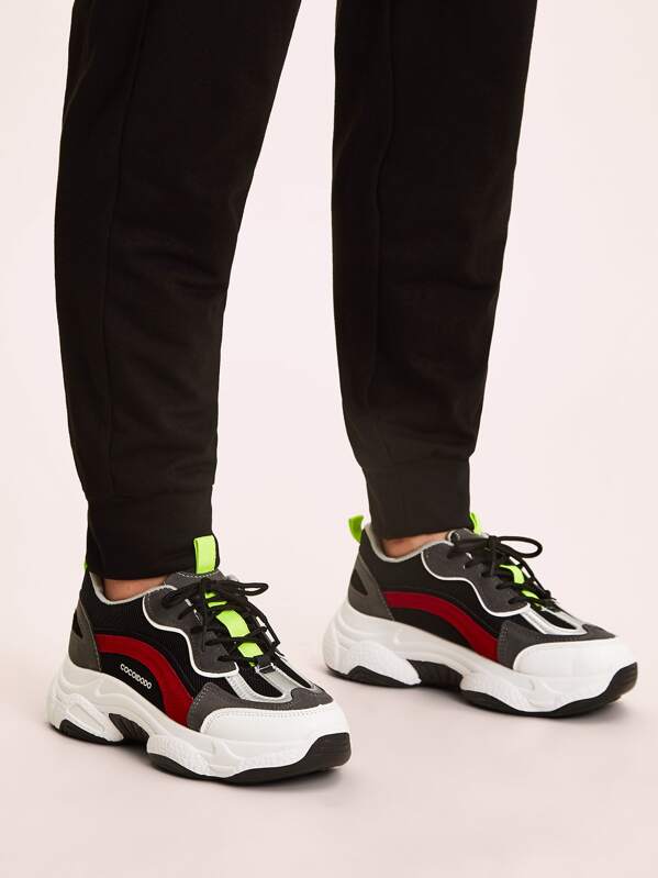 

Lace-up Front Chunky Sneakers, Multicolor