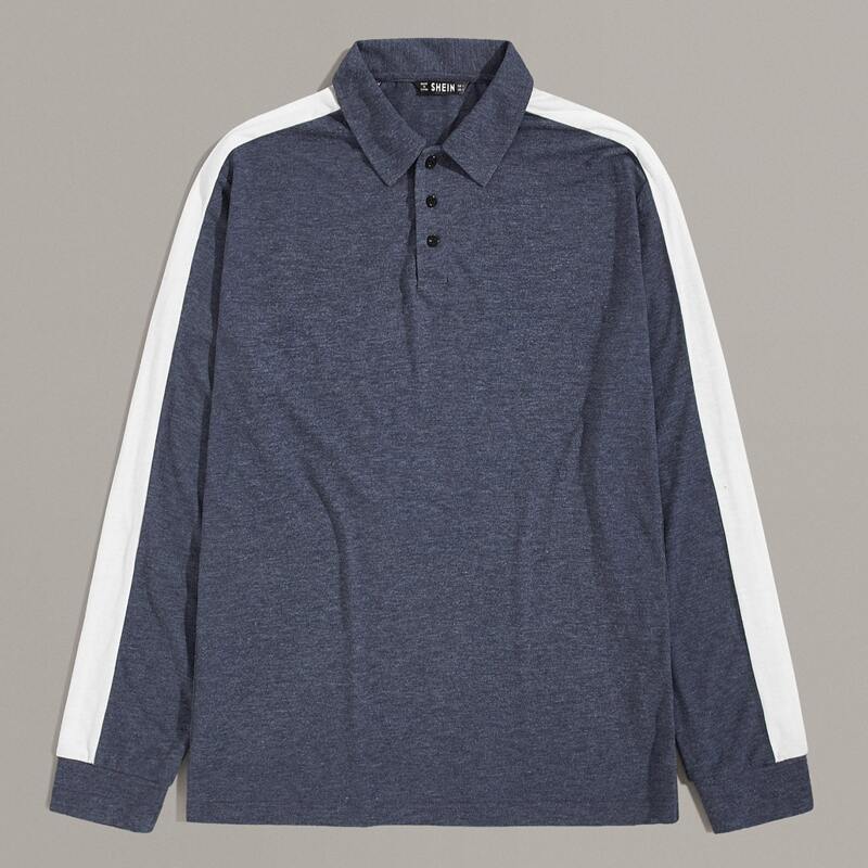 

Guys Striped Side Polo Shirt, Navy
