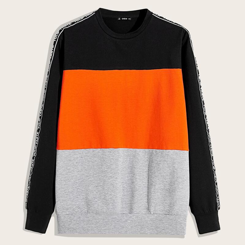 

Guys Letter Tape Color Block Pullover, Multicolor