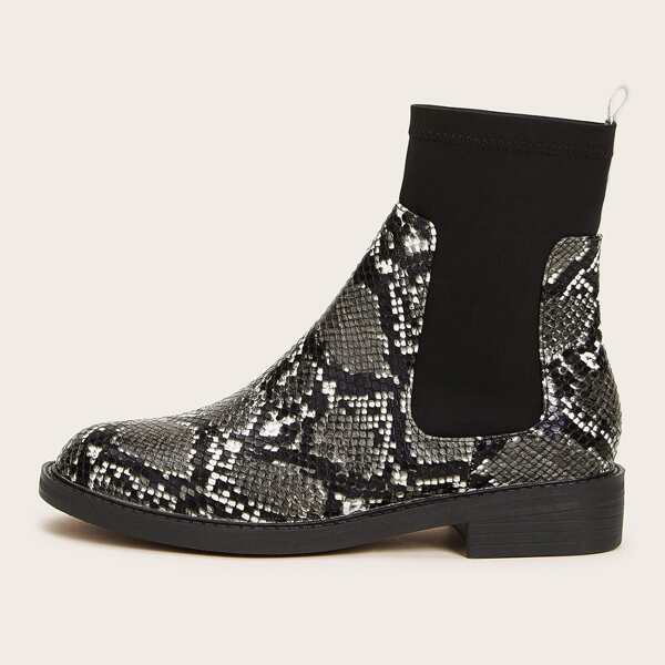 

Snakeskin Print Chelsea Boots, Multicolor