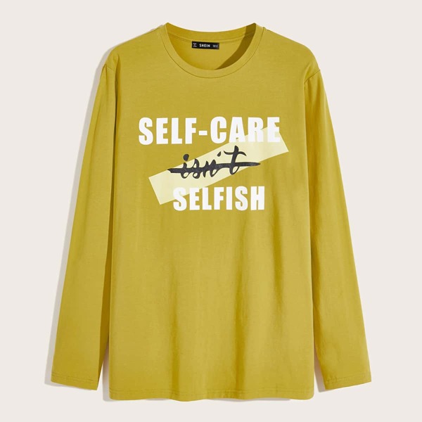 

Men Slogan Graphic Tee, Yellow