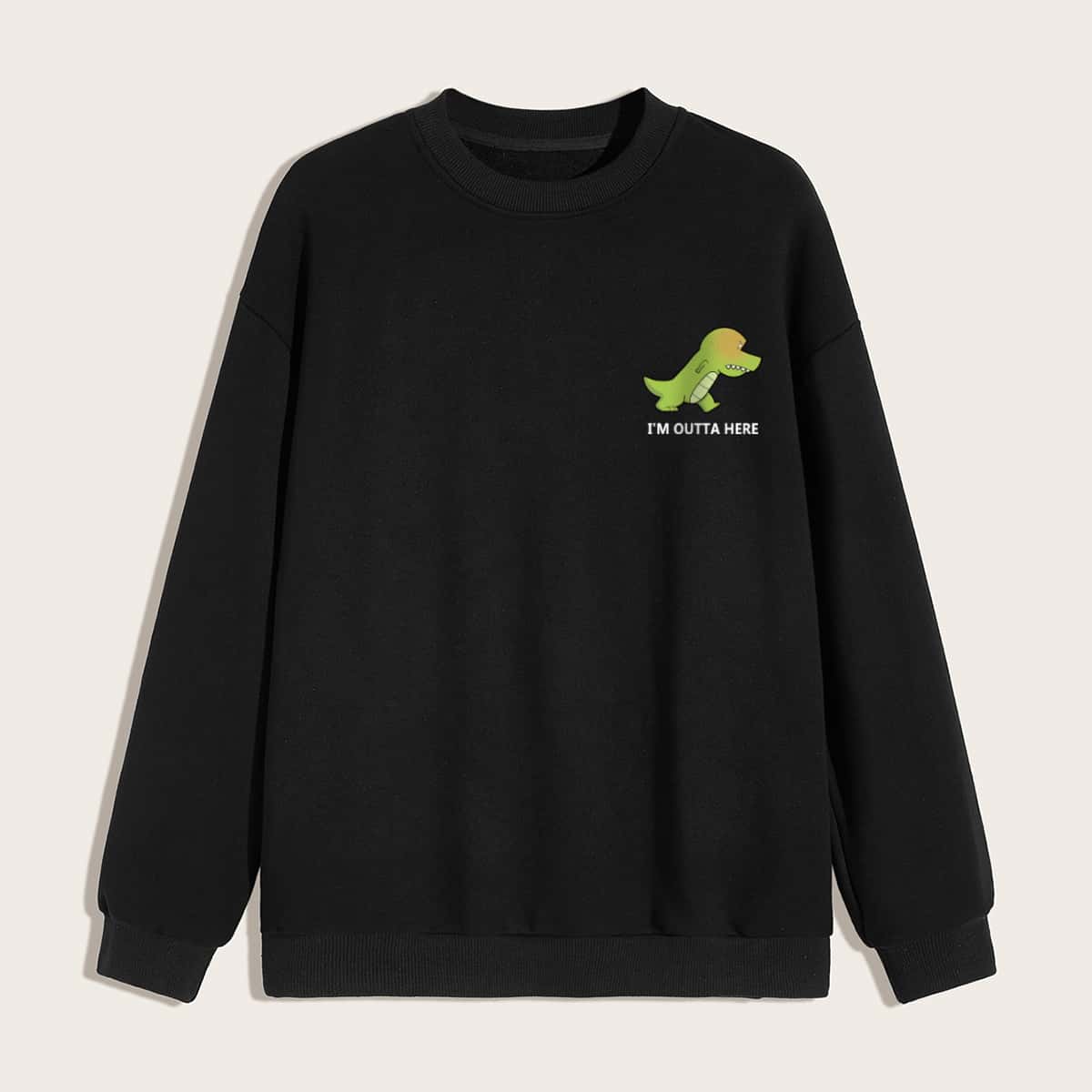 

Guys Letter & Cartoon Graphic Sweatshirt, Black