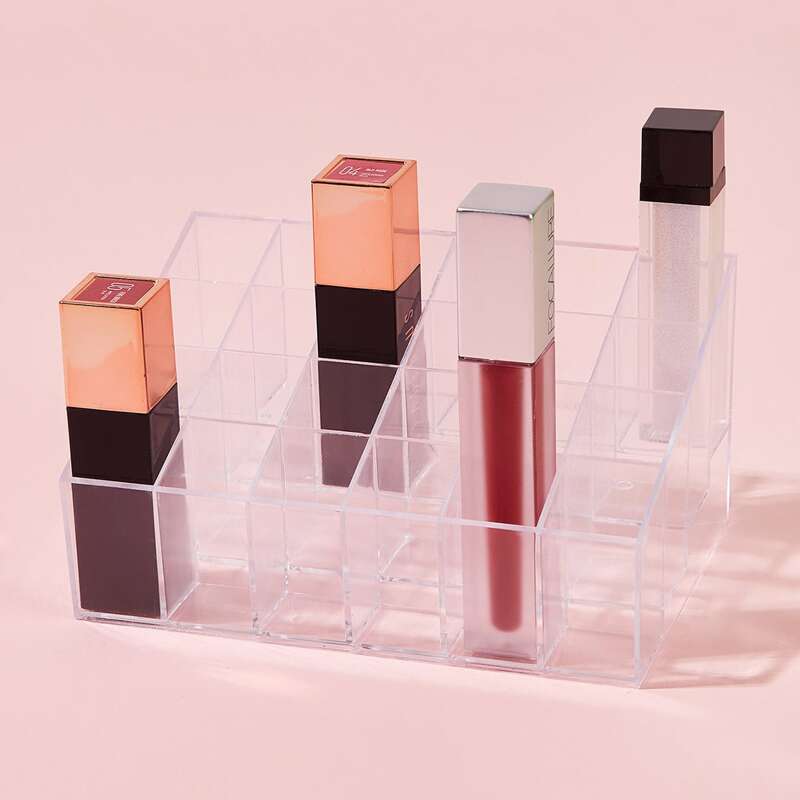 

1pc Clear Multi-compartment Lipstick Storage Box