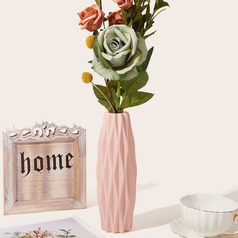 

1pc Textured Plastic Flower Vase
