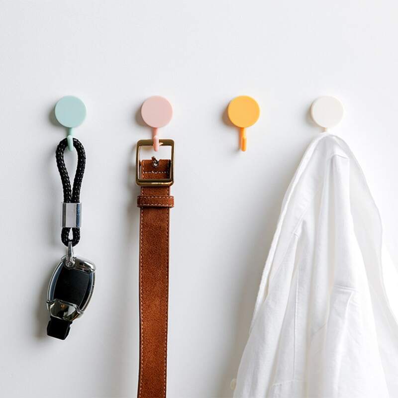 

10pcs Simple Round Wall Hook, Multicolor