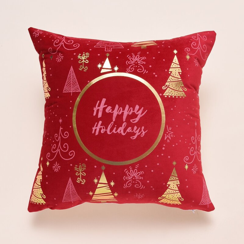 

Christmas Tree Print Cushion Cover, Red