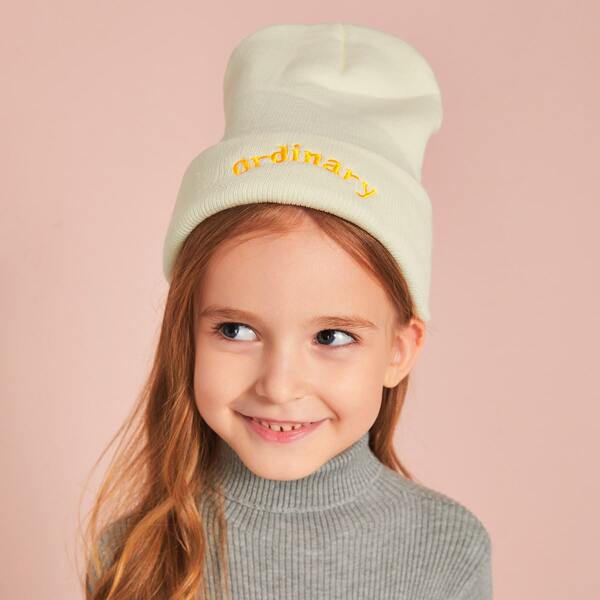 

Toddler Kids Letter Embroidery Cuffed Beanie