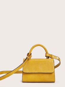 Lizard Embossed Satchel Bag