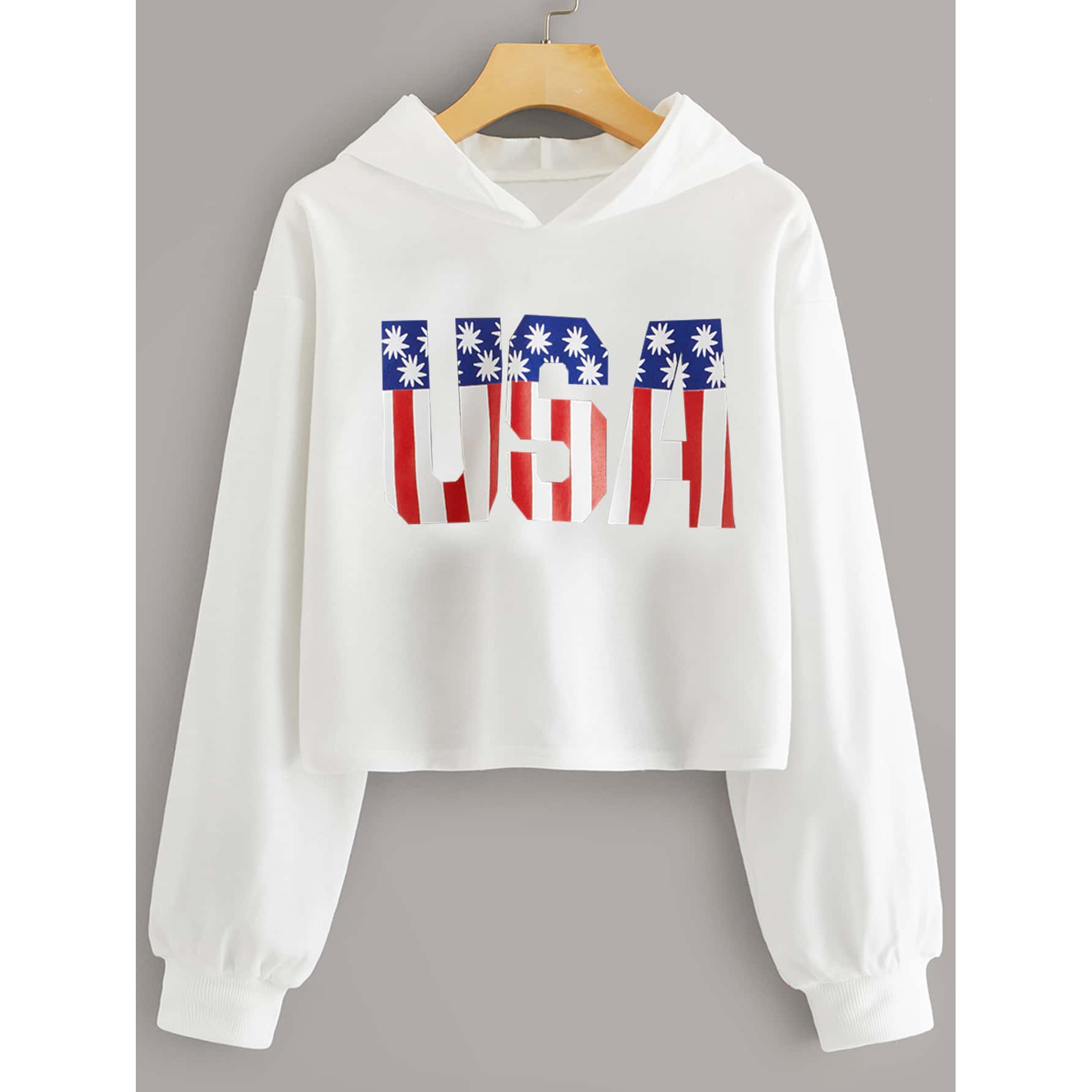 

Red White and Blue Print Hoodie
