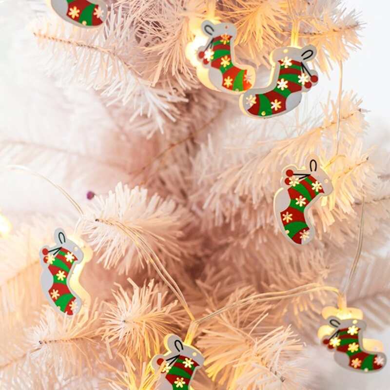 

10pcs Christmas Stocking Bulb String Light, Multicolor