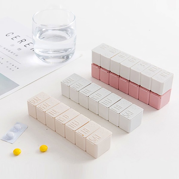 

2pcs 7 Grid Pill Storage Box, Multicolor
