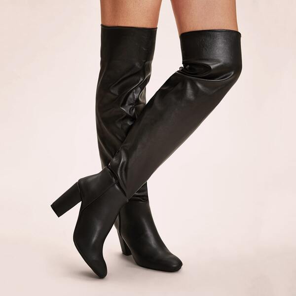 

Over The Knee Faux Leather Chunky Boots