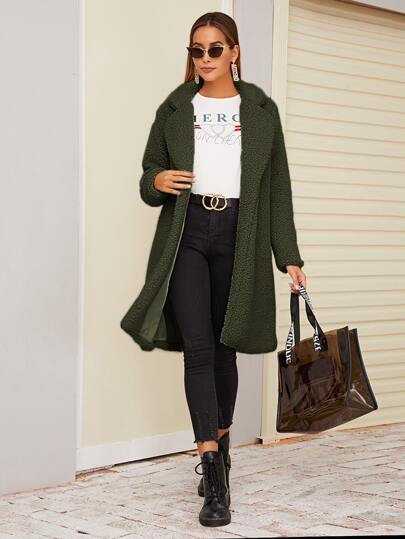 Waterfall Open Front Teddy Coat pictures