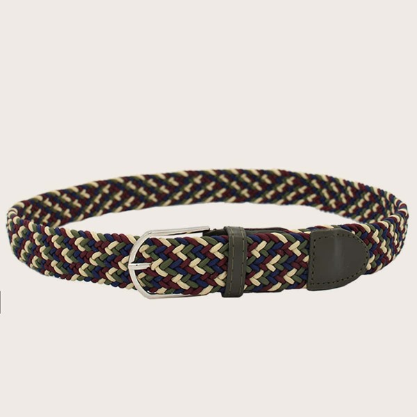 

Men Colorblock Braided Belt, Multicolor