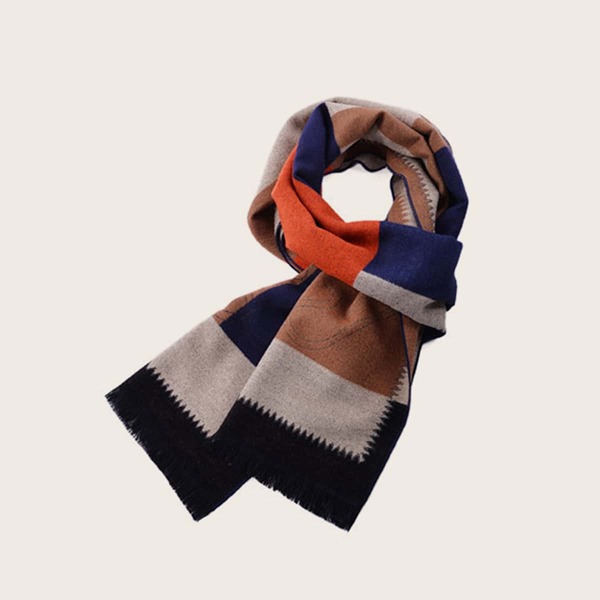 

Men Flower & Plaid Pattern Scarf, Multicolor