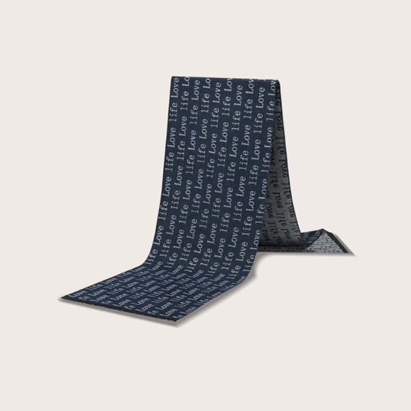 

Men Letter Graphic Scarf, Grey