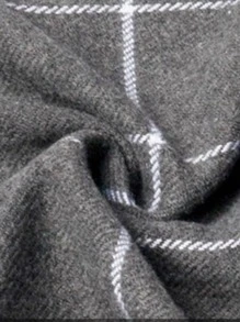 男士流蘇下擺格紋圍巾