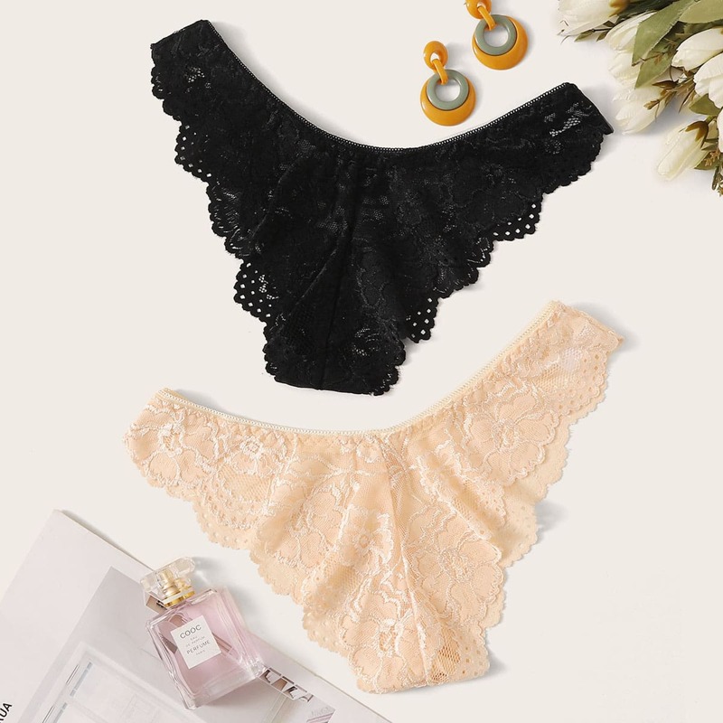 

2pack Floral Lace Panty Set, Multicolor