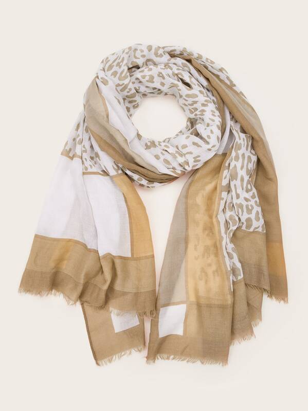 

Leopard Pattern Scarf, Multicolor