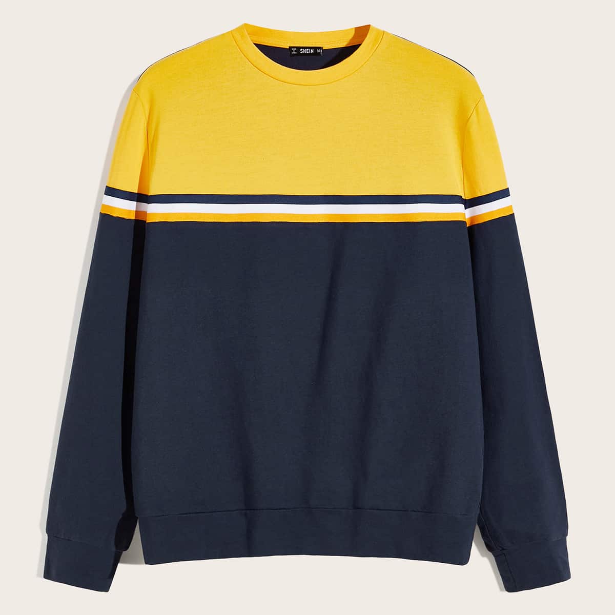 

Guys Striped Tape Detail Colorblock Pullover, Multicolor