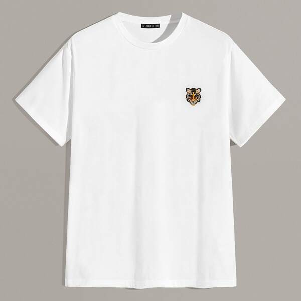 

Men Embroidery Detail Tee, White