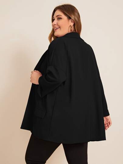 SHEIN LUNE Plus Drop Shoulder Cuffed Sleeve Blazer Winter Fall Autumn