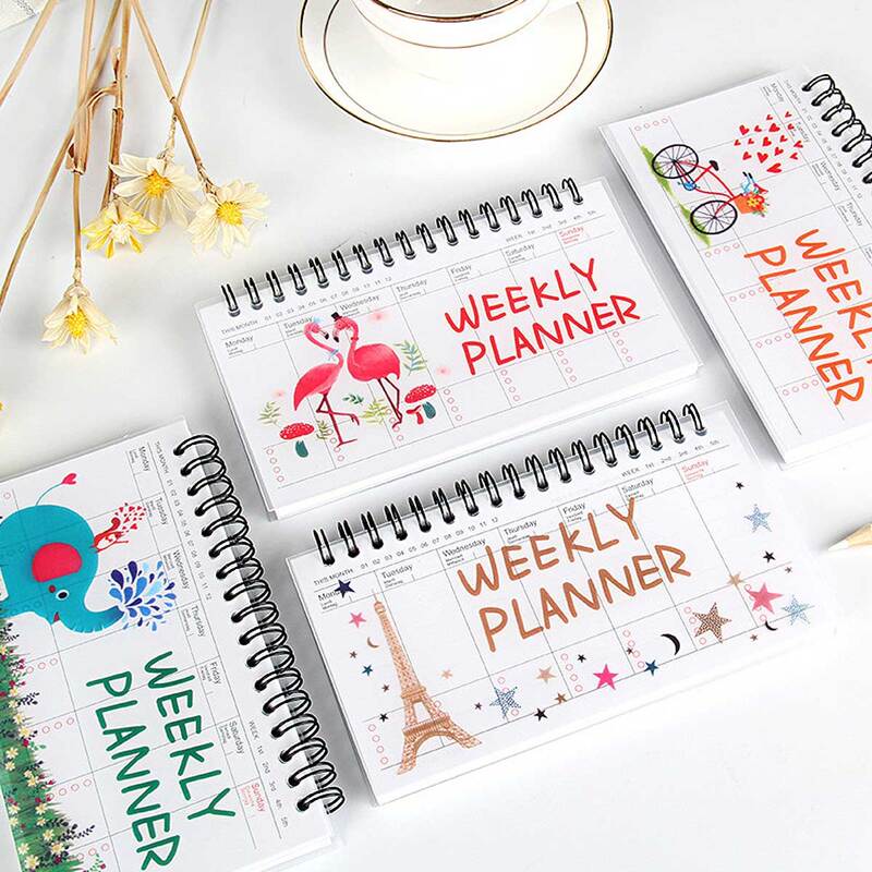 

1pack Cartoon Graphic Spiral Plan Notebook, Multicolor