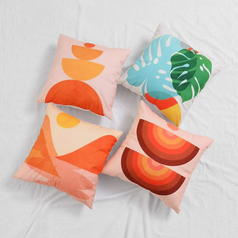 

1pc Geometric Abstract Pattern Cushion Cover, Multicolor