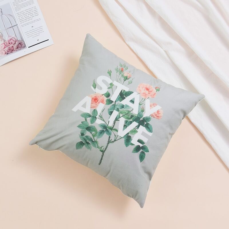 

Rose Print Cushion Cover, Multicolor