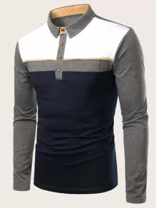 Manfinity Homme Men Cut And Sew Polo Shirt - Multicolor - View 5