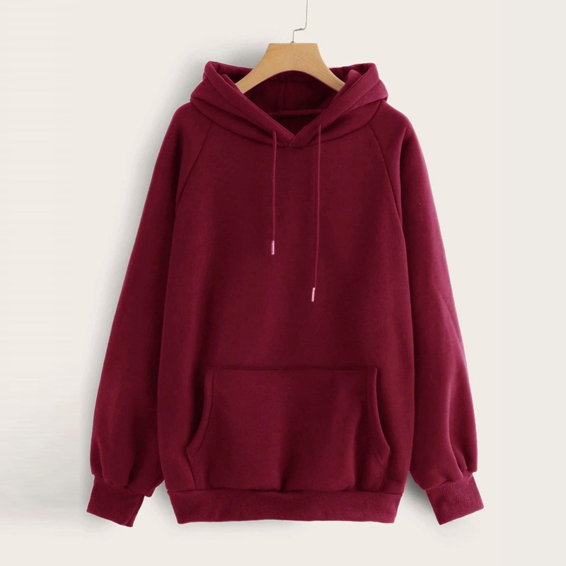 

Kangaroo Pocket Burgundy Hoodie
