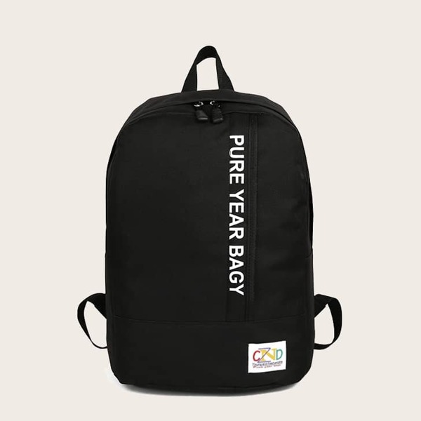 

Men Letter Graphic Canvas Backpack