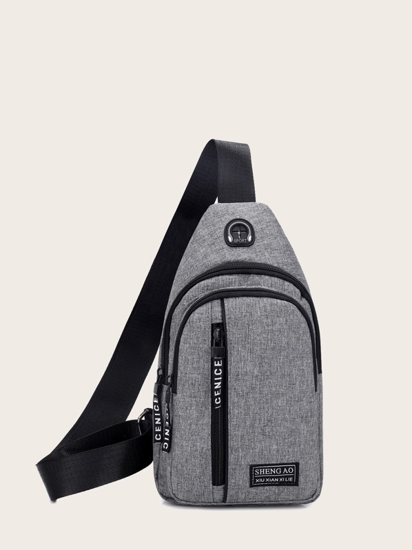 

Men Zip Front Fanny Pack, Grey